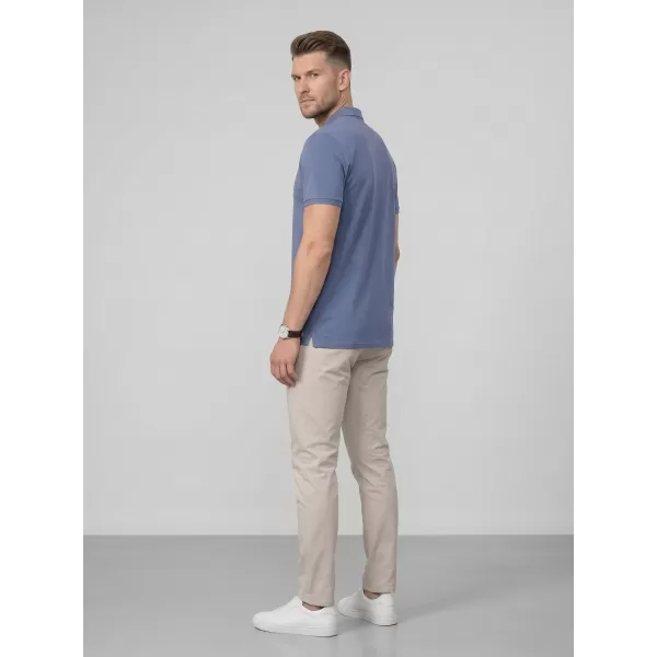  Moška majica s kratkimi rokavi z ovratnikom 4F WMM00TPTSM0770 DENIM 