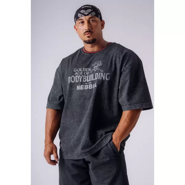  Moške majice s kratkimi rokavi NEBBIA OLYMPIA HEAVYWEIGHT COTTON 941 ČRNA 