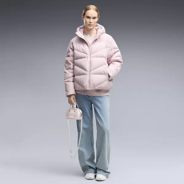  Ženski plašč PUMA HOODED DOWN PUFFER JACKET W 69458049 MEGLENO ROZA 