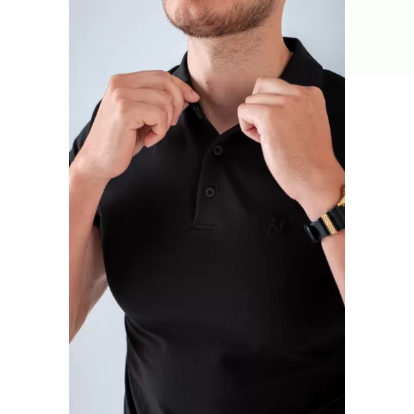  Moške majice s kratkimi rokavi NEBBIA MIKE MUSCLE FIT POLO 157 ČRNA 