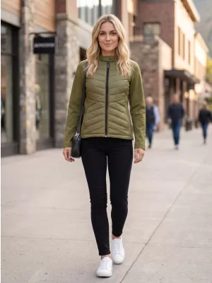 Ženska hibridna jakna MALFINI PREMIUM CROSS 556 AVOKADO ZELENA