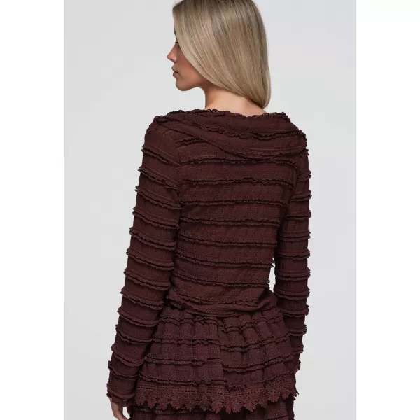  Ženska bluza OMBRE OW-TS-E0067 TEMNO RJAVA 