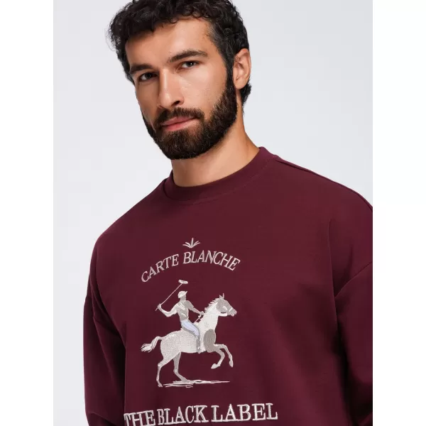  Moški pulover OMBRE OM-SSNZ-0267 BORDO 