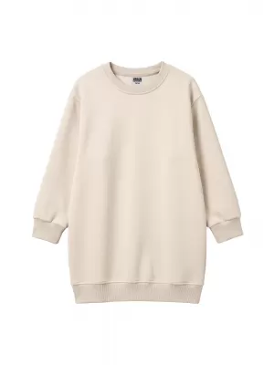 Puloverska obleka za deklico URBAN CLASSICS UCK8565-02903 BELI PESEK
