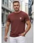 Moška majica s kratkimi rokavi DSTREET NX5126R-BU BORDO