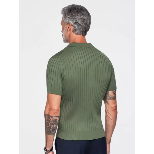  Moška polo majica OMBRE OM-POSS-0180 OLIVNO 