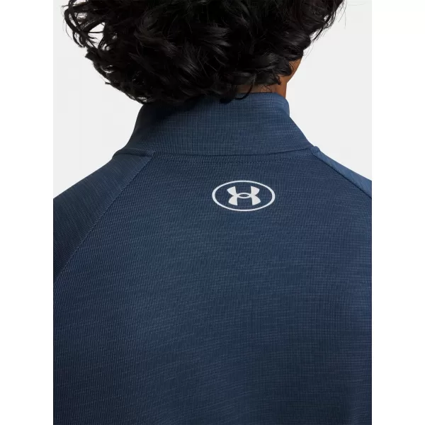  Moška majica s kratkimi rokavi UNDER ARMOUR UA TECH TEXTURED 1/2 ZIP 1382797-498 MODRA 