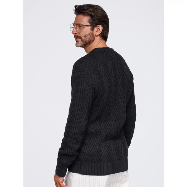 Moški pulover OMBRE OM-SWSW-0190 ČRNA 
