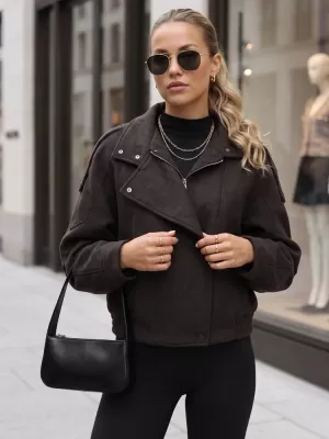 Ženska jakna DSTREET TY6034 RJAVA