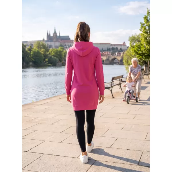  Ženski podaljšan pulover ALTISPORT ALW091419 MAGENTA 