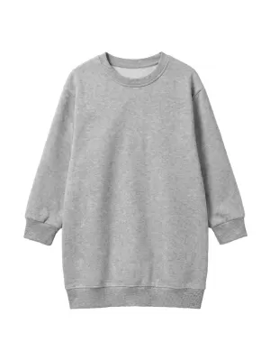 Puloverska obleka za deklico URBAN CLASSICS UCK8565-03061 HEATHER SIVA