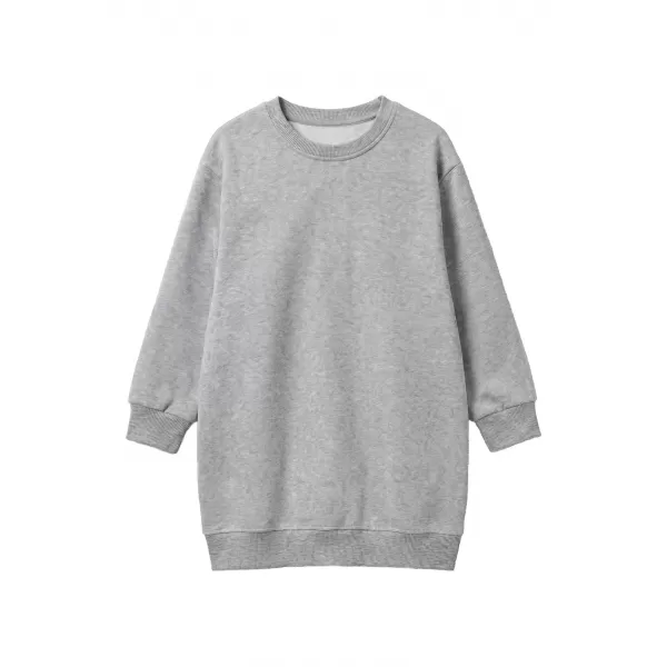  Puloverska obleka za deklico URBAN CLASSICS UCK8565-03061 HEATHER SIVA 