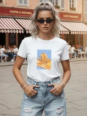 Ženska majica s kratkimi rokavi DSTREET NX8025RY-WH BELA