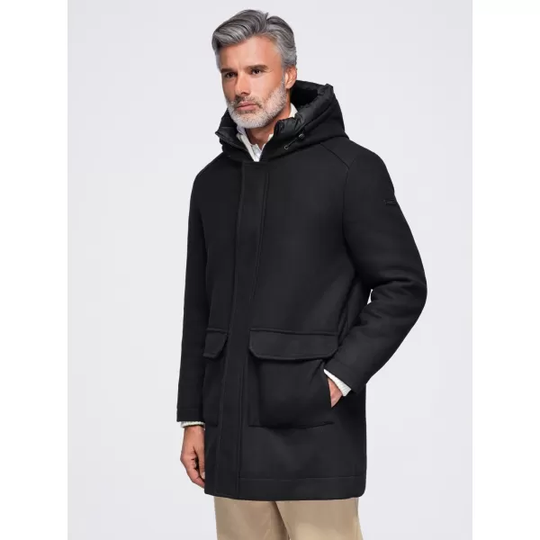  Moška parka OMBRE OM-COWC-0161 ČRNA 