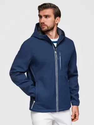 Moška softshell jakna OMBRE OM-JANP-0292 MORNARSKO MODRA