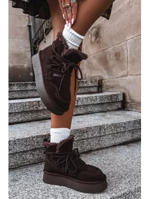 Ženski snežaki BIG STAR SHOES UU274316 RJAVE/BEŽ SENCE