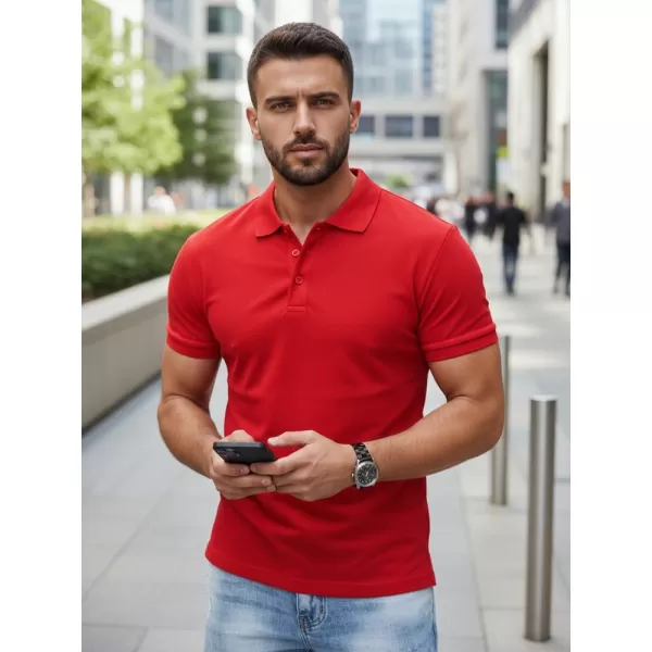  Moška majica s kratkimi rokavi z ovratnikom DSTREET PX0515 RDEČA 