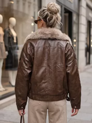 Ženska jakna DSTREET TY5708 RJAVA