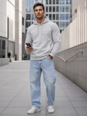 Moški pulover DSTREET BX5471 SVETLO SIVA