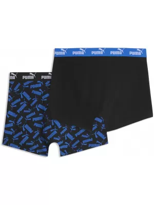 Moške boksarice PUMA MEN ELEMENTS SCATTERED PRINT BOXERS 94780202 MODRA/ČRNA