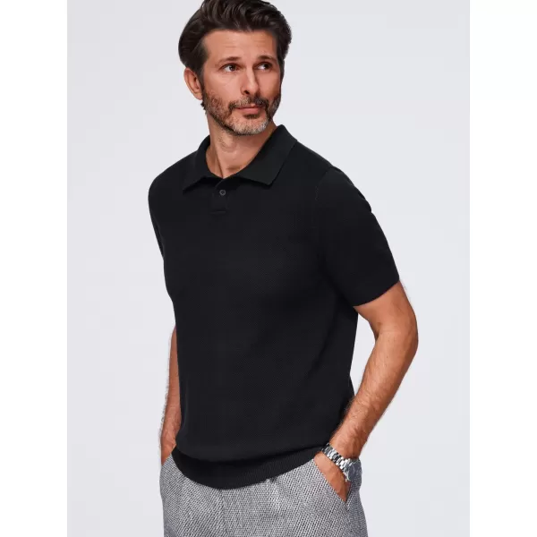  Moška polo majica OMBRE OM-POSS-0178 ČRNA 