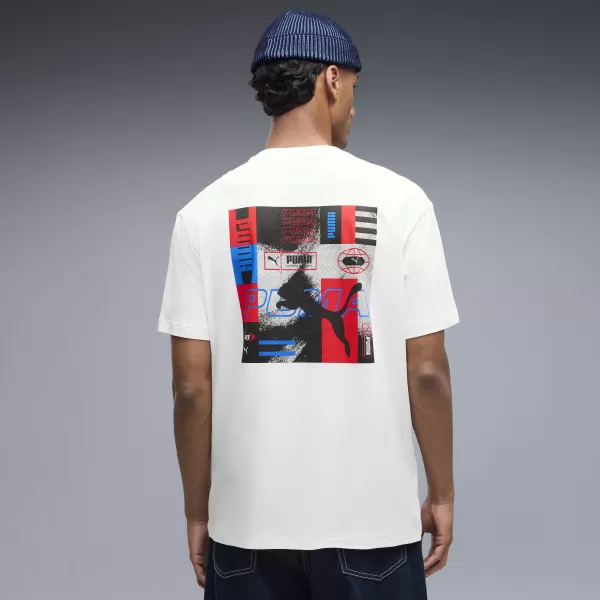  Moška majica s kratkimi rokavi PUMA GRAPHICS RELAXED STACKED TEE 69436802 PUMA BELA 