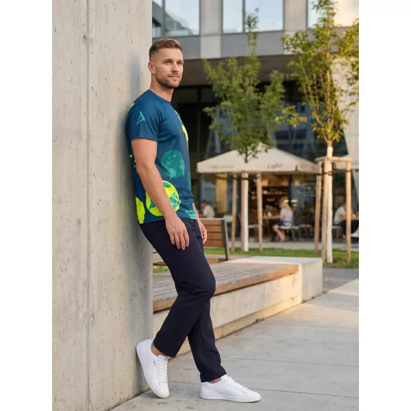  Moška vrhunska majica za prosti čas ALTISPORT VOJ/ALM130TR06 MORNARSKO-FLUO RUMENA 