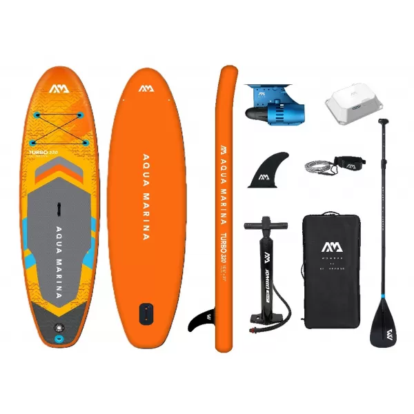  Deska za veslanje z motorjem AQUA MARINA GO Turbo 320 RUMENO SIVA 
