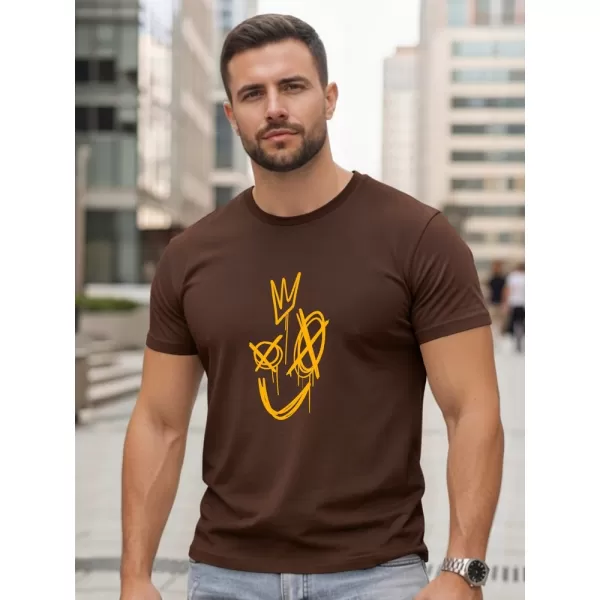  Moška majica s kratkimi rokavi DSTREET NX0138R-CH RJAVA 