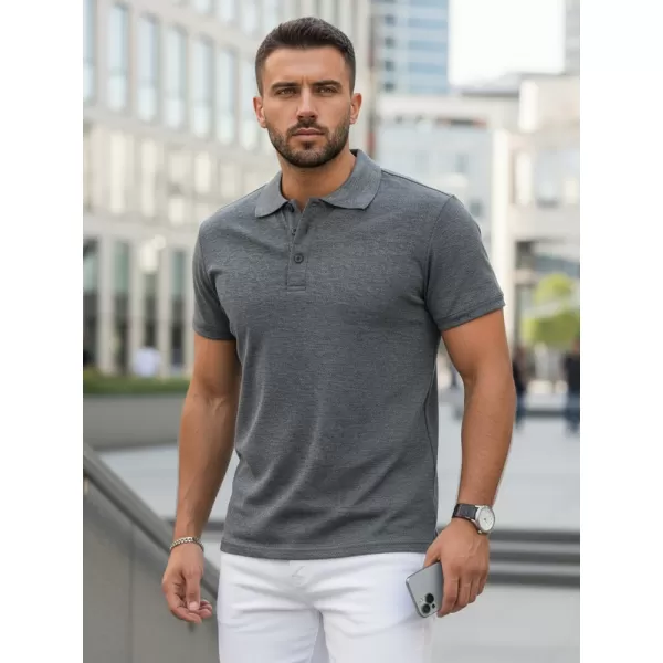  Moška majica s kratkimi rokavi z ovratnikom DSTREET PX0509 TEMNO SIVA 