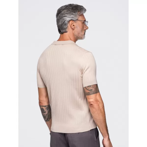  Moška polo majica OMBRE OM-POSS-0180 BEŽ 