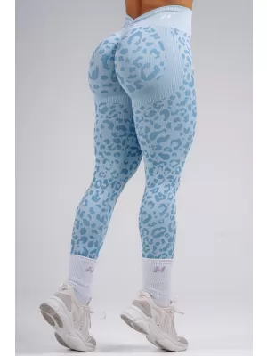 Kompresijske push-up pajkice z leopardjim potiskom NEBBIA PRIMAL 849 MODRI LEOPARD