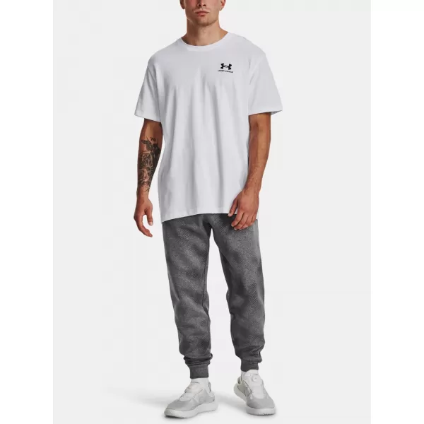  Moške trenirke UNDER ARMOUR UA RIVAL FLEECE PRINTED JGRS 1379777-025 SIVA 