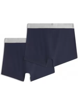 Moške boksarice PUMA MEN SHINE ELASTIC BOXERS 2P 94780601 MODRA/SREBRNA