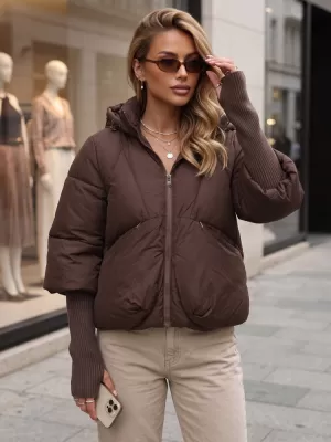 Ženska jakna DSTREET TY5895 RJAVA
