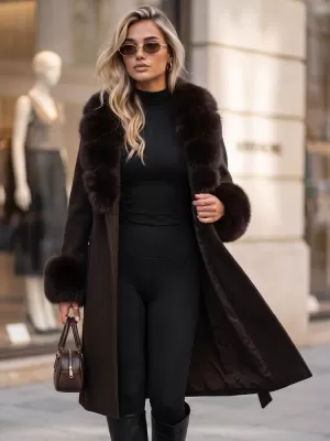 Ženski plašč DSTREET TY6076 RJAVA