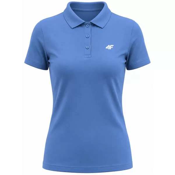  Ženska majica s kratkimi rokavi z ovratnikom 4F WMM00TPTSF0768 DENIM 