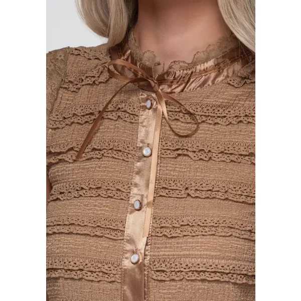  Ženska bluza OMBRE OW-TS-E0066 TAUPE 
