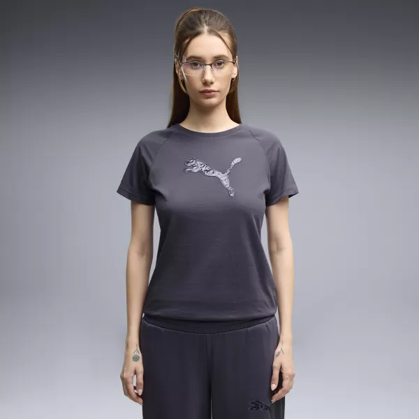  Ženska majica s kratkimi rokavi PUMA ESS SEQUINS TEE 69457635 ČRNILNE GLOBINE 