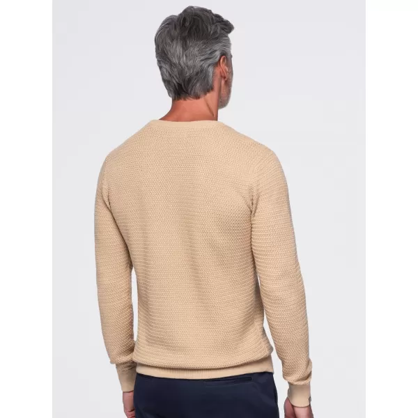  Moški pulover OMBRE OM-SWSW-0119 PESEK 