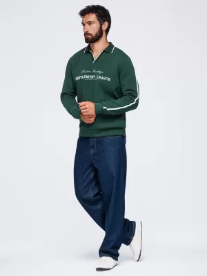Moški pulover OMBRE OM-SSNZ-0268 TEMNO ZELENA