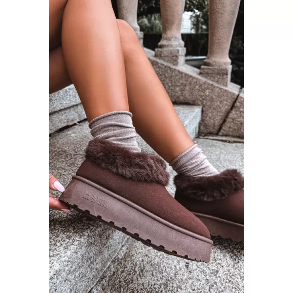  Ženski snežaki BIG STAR SHOES UU274203 RJAVE/BEŽ SENCE 