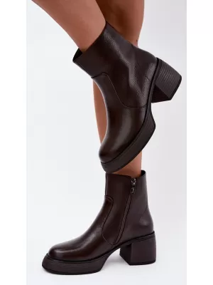 Ženski gležnjarji D&A CR62-3369 TEMNO RJAVA