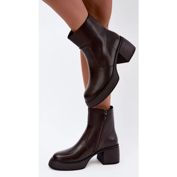  Ženski gležnjarji D&A CR62-3369 TEMNO RJAVA 