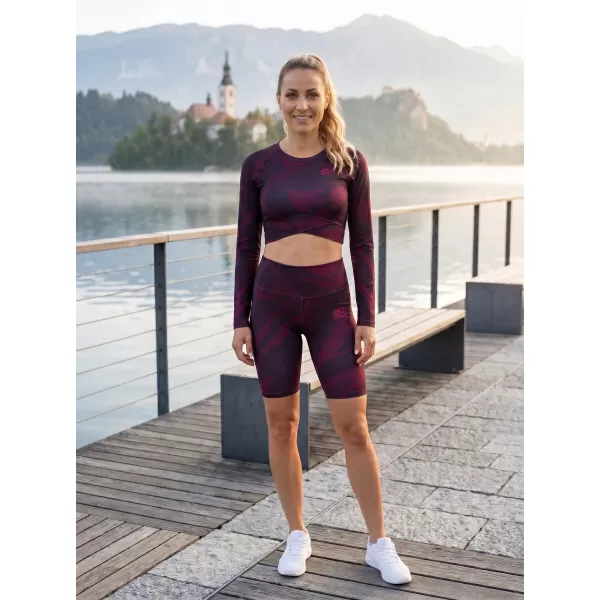  Ženske vrhunske pajkice čez kolena (nove velikosti) ALTISPORT VOJ/ALW072LEG06 VINSKO RDEČE 