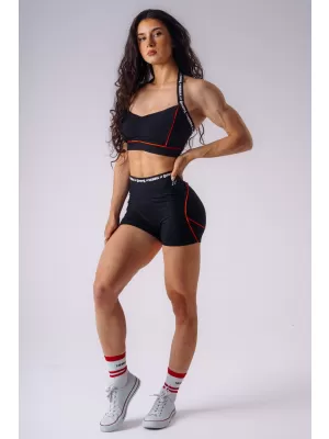 Ženske kratke hlače NEBBIA OLYMPIA HIGH-WAIST 937 ČRNA