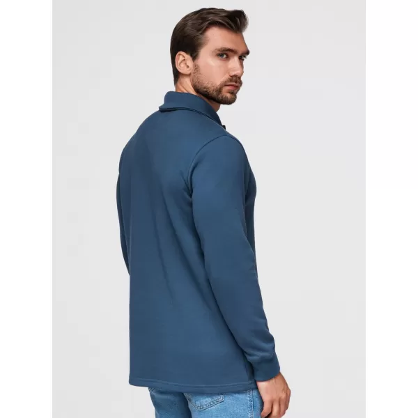  Moška majica z ovratnikom OMBRE B1719 TEMNO MODRA 