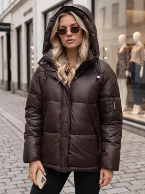 Ženska jakna DSTREET TY5965 RJAVA