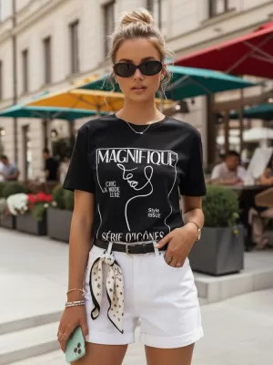 Ženska majica s kratkimi rokavi DSTREET RY2502 ČRNA