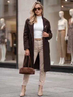 Ženski plašč DSTREET NY0783 RJAVA